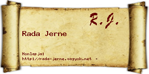 Rada Jerne névjegykártya